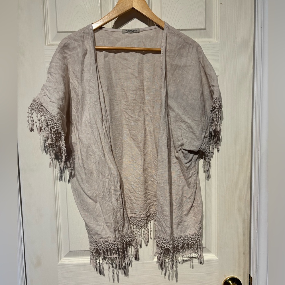 Cream colored linen kimono